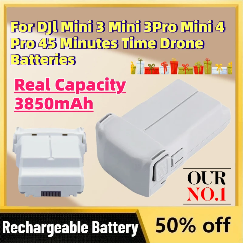 Real Capacity 3850mAh JMI3 Intelligent Flight LiPo Battery for DJl Mini 3 Mini 3Pro Mini 4 Pro 45 Minutes Time Drone Batteries
Real Capacity 3850mAh JMI3 Intelligent Flight LiPo Battery for DJl Mini 3 Mini 3Pro Mini 4 Pro 45 Minutes Time Drone Batteries