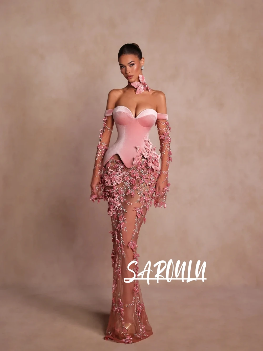 Luxury Pink Velvet Prom Dress 2026 Fairy Off-the-Shoulder Sweetheart Neck Sheer Mesh 3D Floral Applique Mermaid Evening Gown
Luxury Pink Velvet Prom Dress 2026 Fairy Off-the-Shoulder Sweetheart Neck Sheer Mesh 3D Floral Applique Mermaid Evening Gown