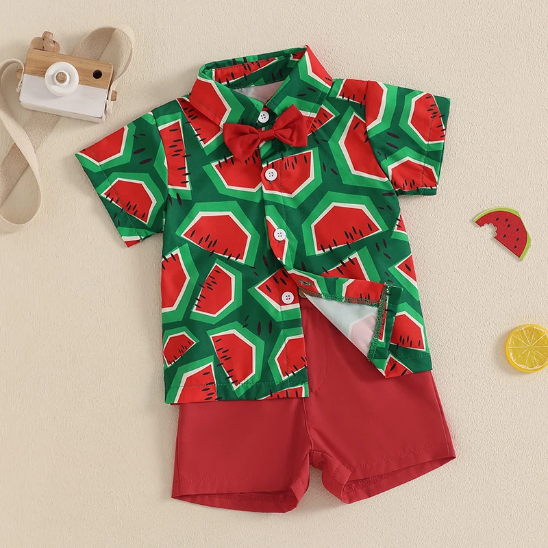 Toddler Baby Boy Summer 2 Pieces Outfits Watermelon Pattern Button Down Turn Down Collar Short Sleeve Shirt with Shorts
Toddler Baby Boy Summer 2 Pieces Outfits Watermelon Pattern Button Down Turn Down Collar Short Sleeve Shirt with Shorts
