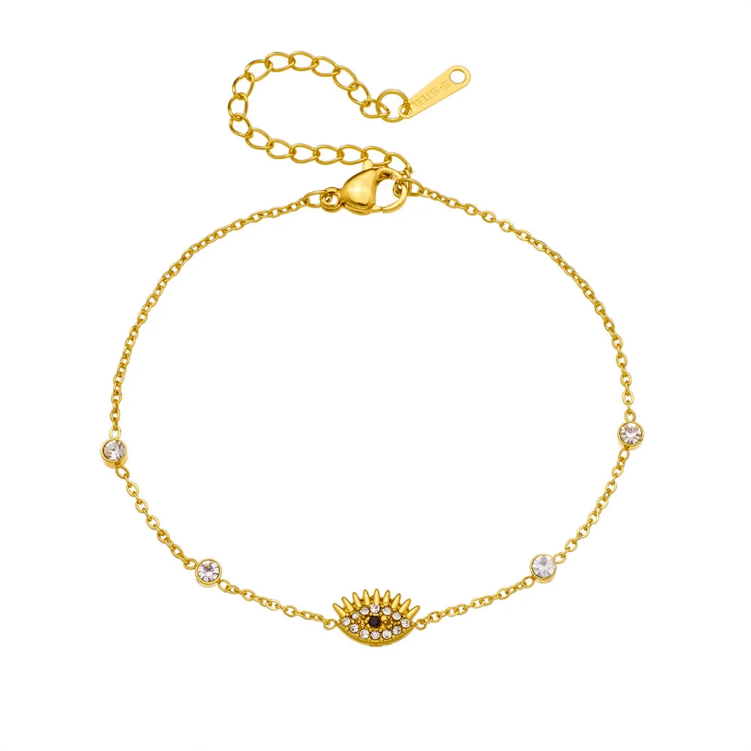 Punk Zirconia Evil Eye Amulet Charm Bracelet Female Gold Color Stainless Steel Chain Link Bracelets for Women Cute Jewelry Gift
Punk Zirconia Evil Eye Amulet Charm Bracelet Female Gold Color Stainless Steel Chain Link Bracelets for Women Cute Jewelry Gift