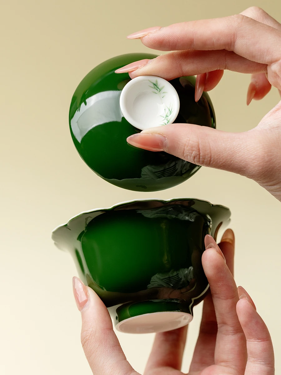 Bamboo Green Hand-Painted Flower Mouth Tureen Household Porcelain Set Egg-Shell Non-Scald Making Device Ceremony Bowl
Bamboo Green Hand-Painted Flower Mouth Tureen Household Porcelain Set Egg-Shell Non-Scald Making Device Ceremony Bowl