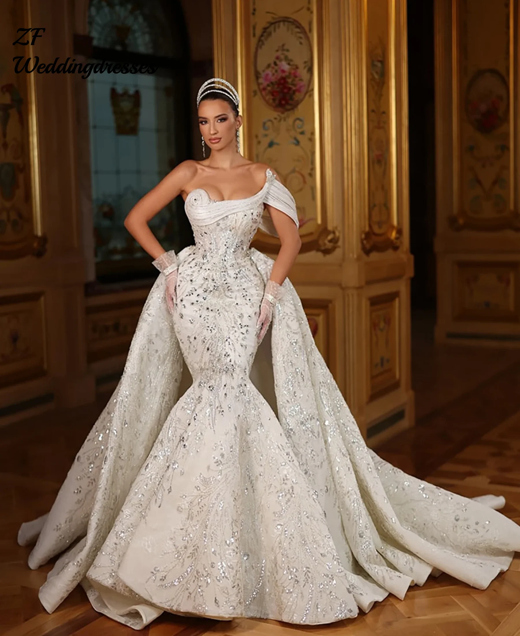 Customized Elegant Mermaid Wedding Dresses Sexy One Shoulder Appliques Lace Bridal Gowns Detachable Train for moman Vestidos De
Customized Elegant Mermaid Wedding Dresses Sexy One Shoulder Appliques Lace Bridal Gowns Detachable Train for moman Vestidos De