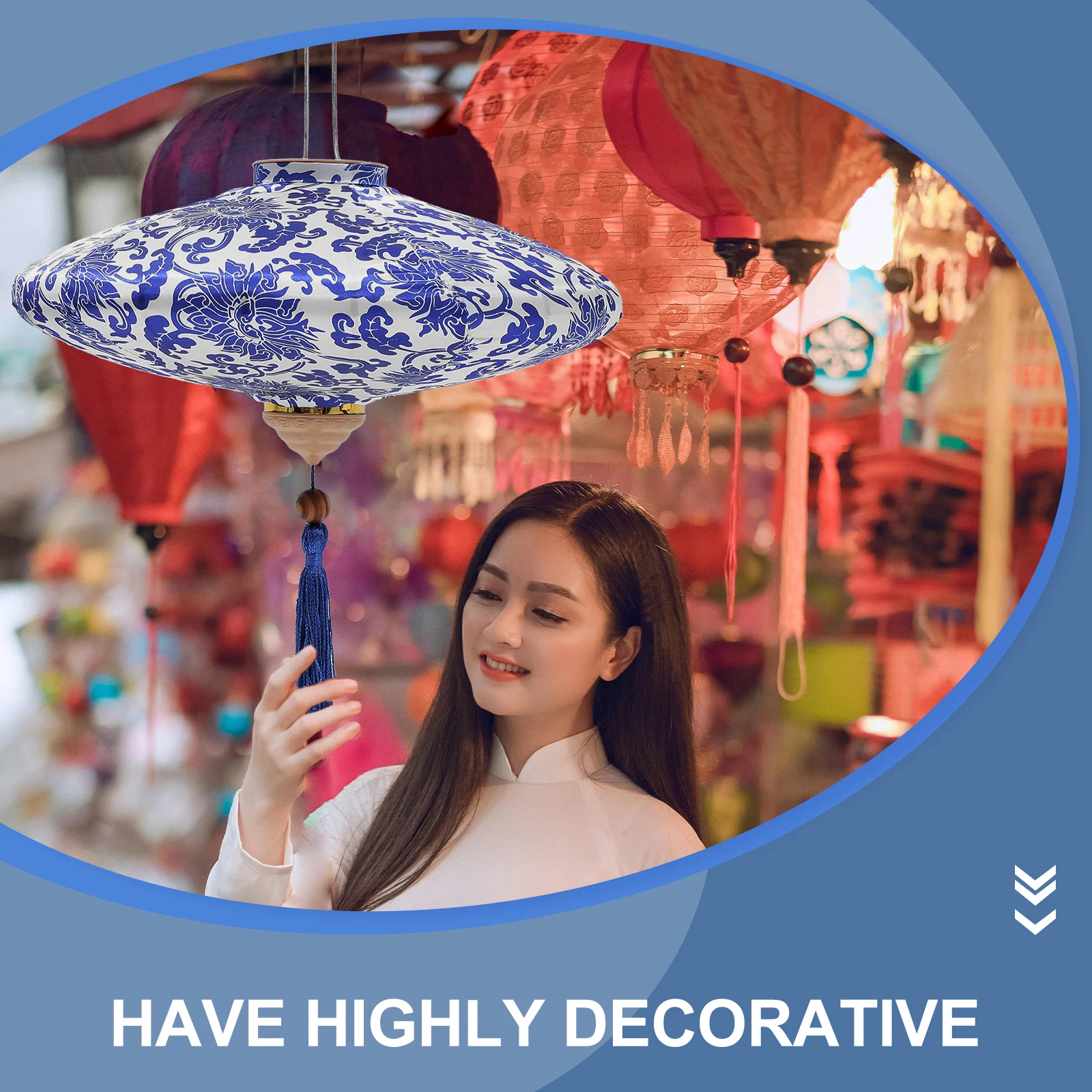 Blue and White Porcelain Lanterns Festival Decor Ceiling Hanging Pendant Decorations Decorative for Indoors Silk Cloth Asian
Blue and White Porcelain Lanterns Festival Decor Ceiling Hanging Pendant Decorations Decorative for Indoors Silk Cloth Asian