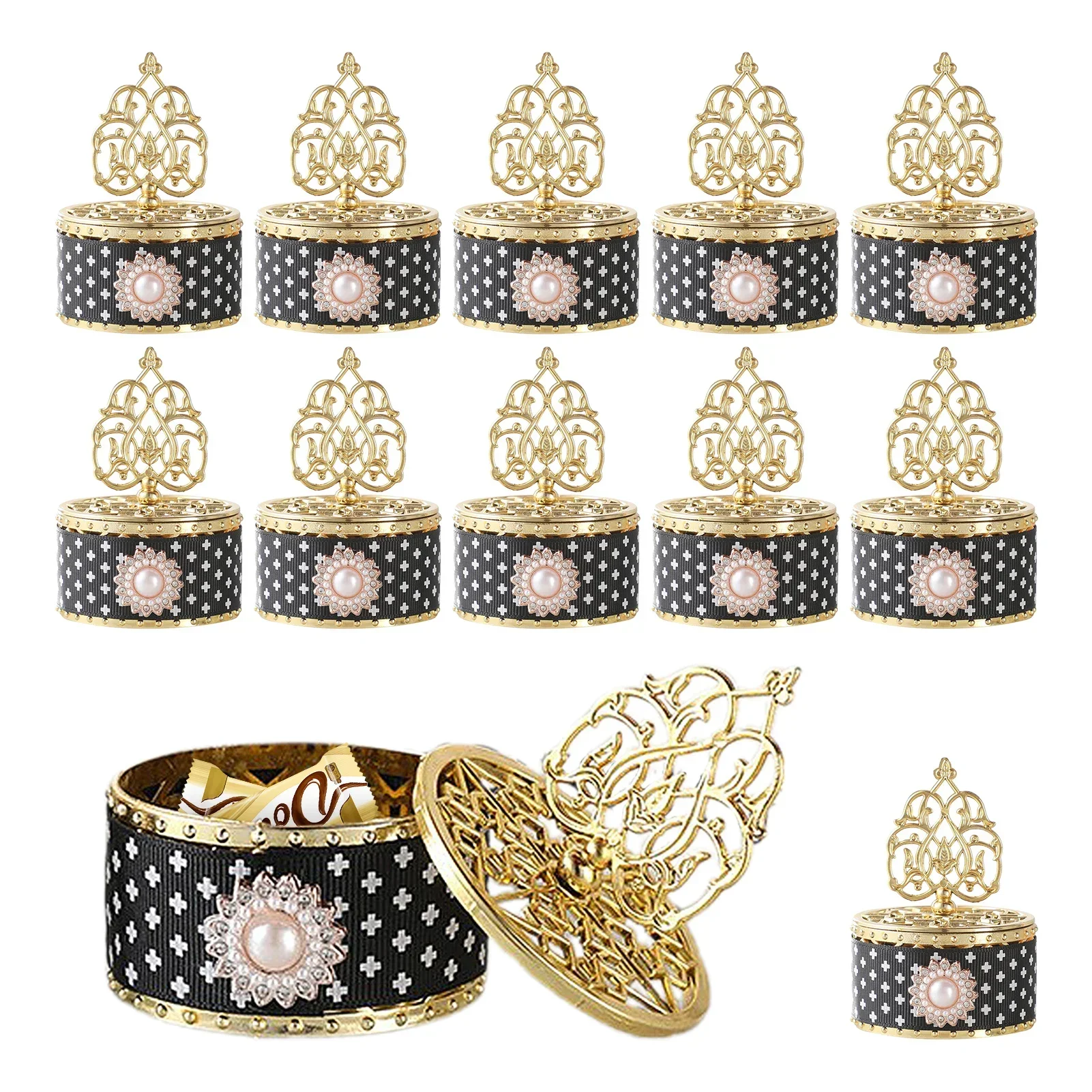 12pcs European-Style Candy Boxes with Pearl and Diamond Inlay, Elegant Plastic Boxes for Birthday Party Wedding Favor Box
12pcs European-Style Candy Boxes with Pearl and Diamond Inlay, Elegant Plastic Boxes for Birthday Party Wedding Favor Box