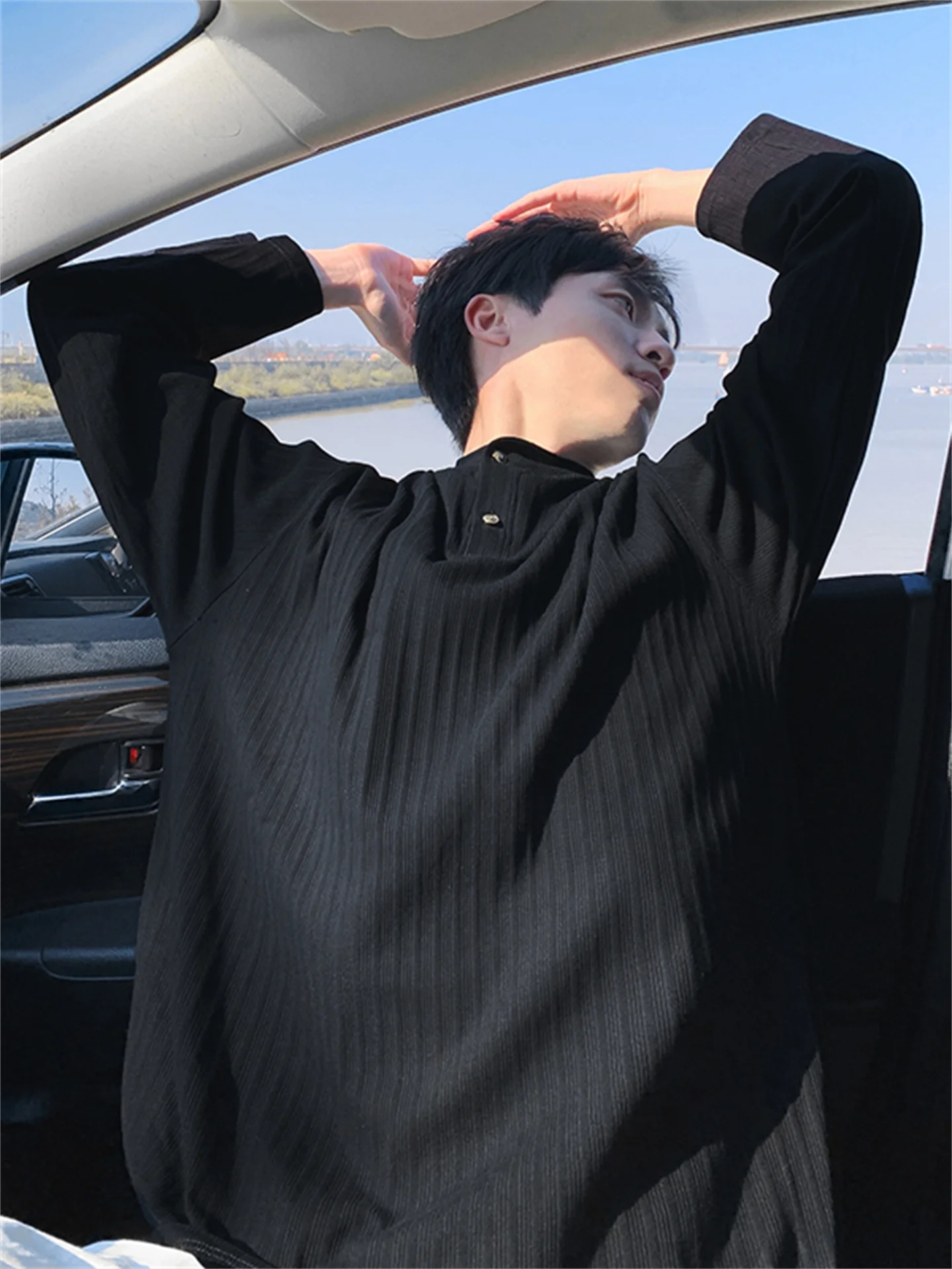 Текстурированный полосатый свитшот мужской, весенне-осенний, повседневный, с длинным рукавом, воротником хенли, базовая футболка свободного кроя для подростков
Текстурированный полосатый свитшот мужской, весенне-осенний, повседневный, с длинным рукавом, воротником хенли, базовая футболка свободного кроя для подростков