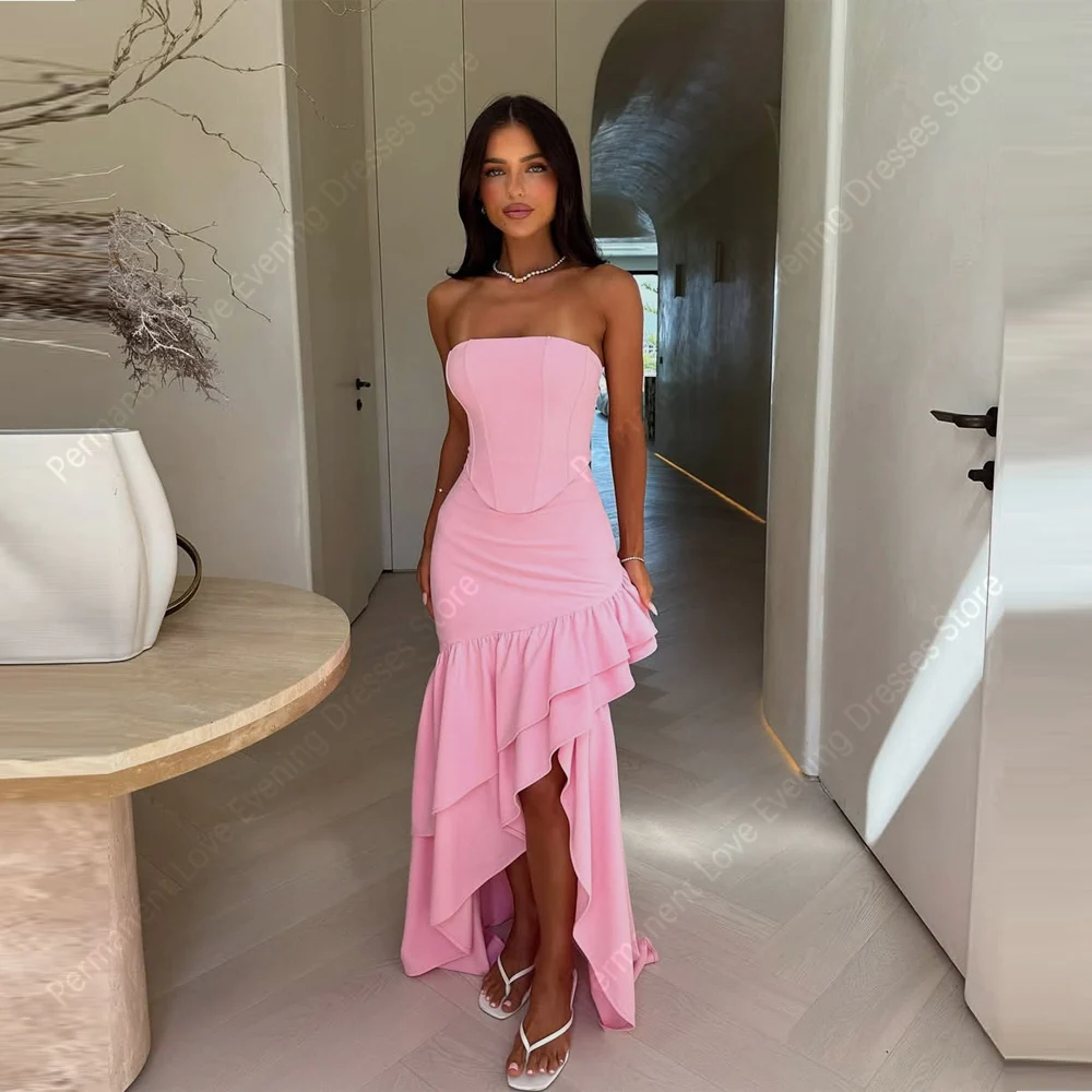 Sweetheart Collar Pink Women Mermaid Evening Dresses Sexy Sleeveless Satin Gowns Cocktail Party Vestidos De Noches Customized
Sweetheart Collar Pink Women Mermaid Evening Dresses Sexy Sleeveless Satin Gowns Cocktail Party Vestidos De Noches Customized