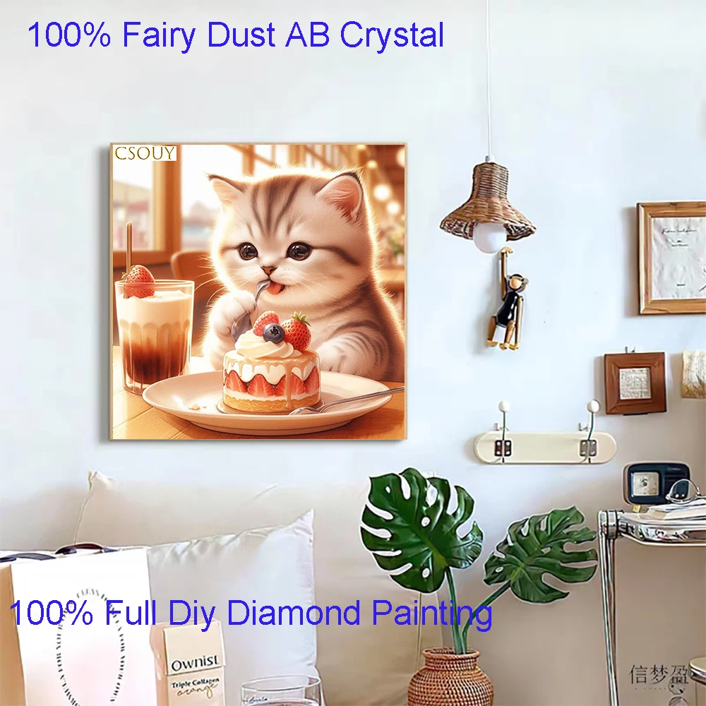 The kitten eating cake Fairy Dust Square Drill Full Diy Diamond Painting Cross Stitch Crystal Embroidery Mosaic Decor Needlewo
The kitten eating cake Fairy Dust Square Drill Full Diy Diamond Painting Cross Stitch Crystal Embroidery Mosaic Decor Needlewo