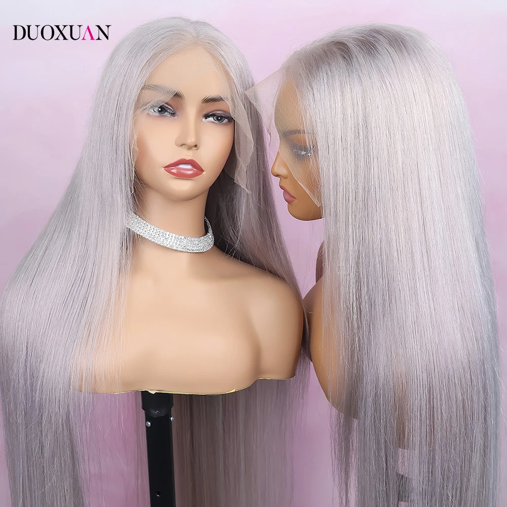 DUOXUAN Grey Highlight Straight Human Hair Wigs Transparent HD Lace Frontal Wig 13x6 Brazilian Long Hair for Women 30 40 Inches
DUOXUAN Grey Highlight Straight Human Hair Wigs Transparent HD Lace Frontal Wig 13x6 Brazilian Long Hair for Women 30 40 Inches