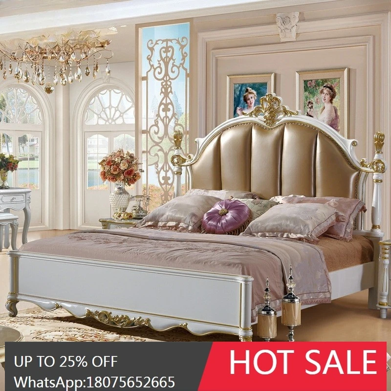 SGF European Style Bed Villa Country Style Solid Wood Carved Wedding Bed American Style Soft Headboard
SGF European Style Bed Villa Country Style Solid Wood Carved Wedding Bed American Style Soft Headboard