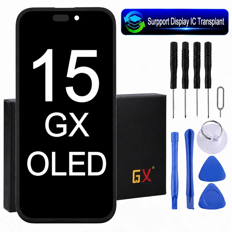 Original GX Brand HARD OLED Screen LCD Display Replacement for iPhone 15
Original GX Brand HARD OLED Screen LCD Display Replacement for iPhone 15