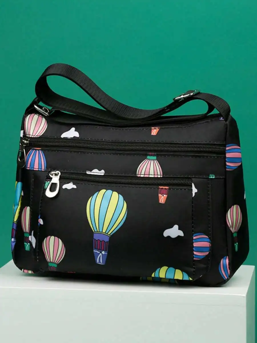 Casual Nylon Oxford Crossbody Bag With Hot Air Balloon Print For Women
Casual Nylon Oxford Crossbody Bag With Hot Air Balloon Print For Women
