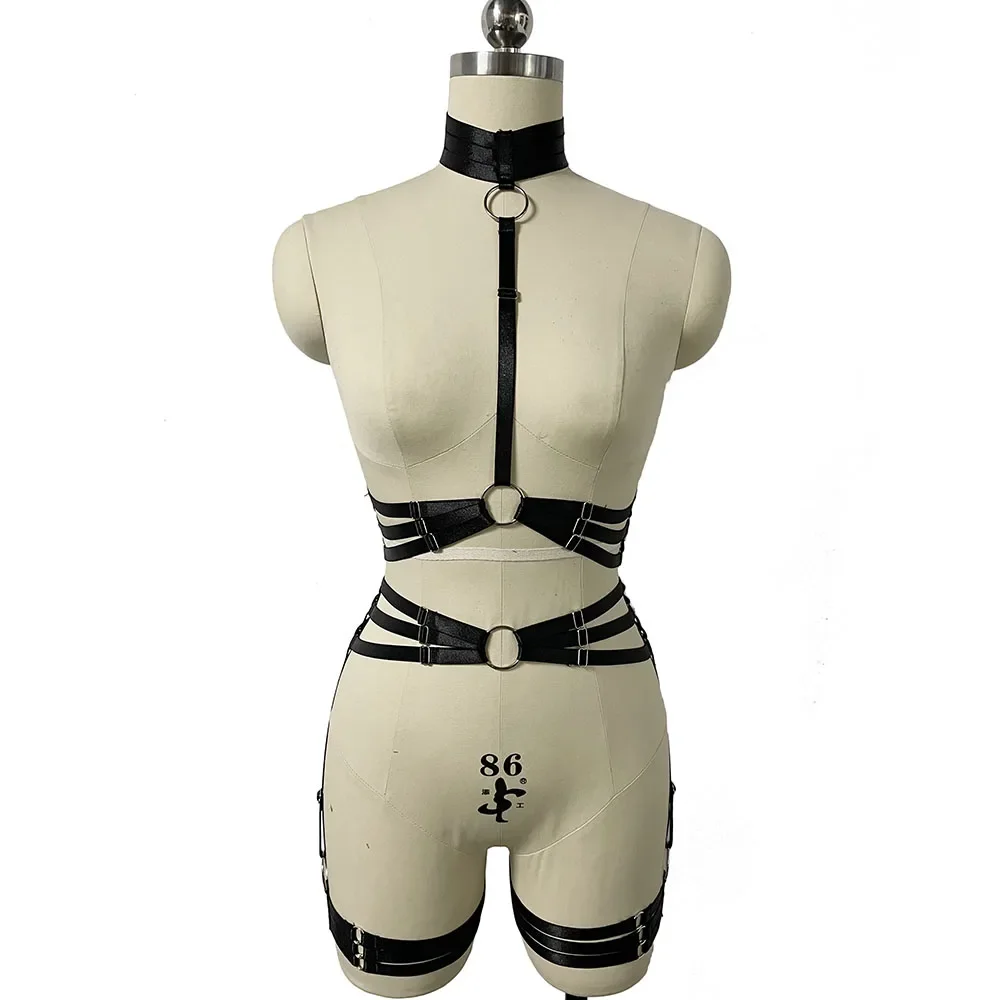 Women Elastic Black Sexy Lingerie Adjustable Body Harness Garter Set Crop Top Body Cage Bondage Hollow Bra Punk Goth Leg Harness
Women Elastic Black Sexy Lingerie Adjustable Body Harness Garter Set Crop Top Body Cage Bondage Hollow Bra Punk Goth Leg Harness