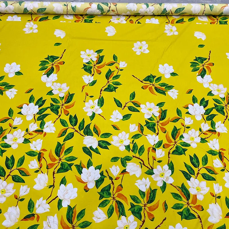 Magnolia Flower Printed Poplin Cotton Or Satin Material Fabric Fow Woman's Summer Dress Handmade DIY Sewing Material
Magnolia Flower Printed Poplin Cotton Or Satin Material Fabric Fow Woman's Summer Dress Handmade DIY Sewing Material