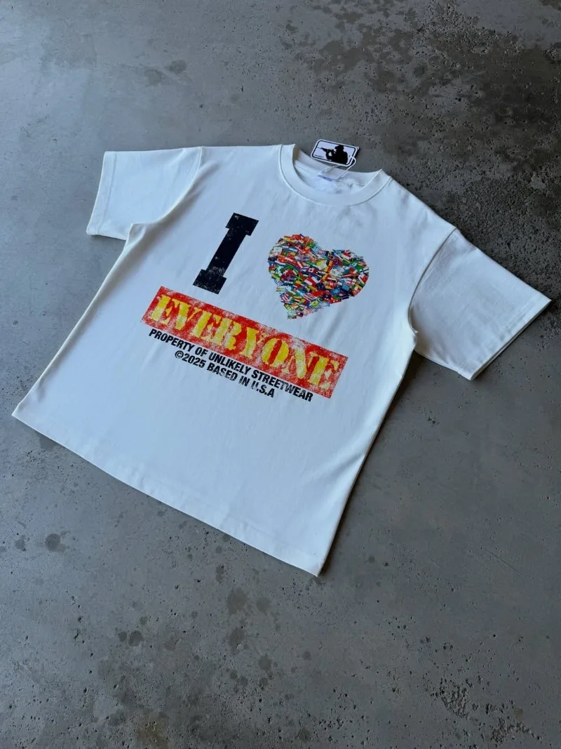 Y2K 2025 Summer Harajuku Style Love Lettering Print Cotton Couple Matching Short Sleeve T-Shirt Loose Fit Unisex Streetwear Top
Y2K 2025 Summer Harajuku Style Love Lettering Print Cotton Couple Matching Short Sleeve T-Shirt Loose Fit Unisex Streetwear Top