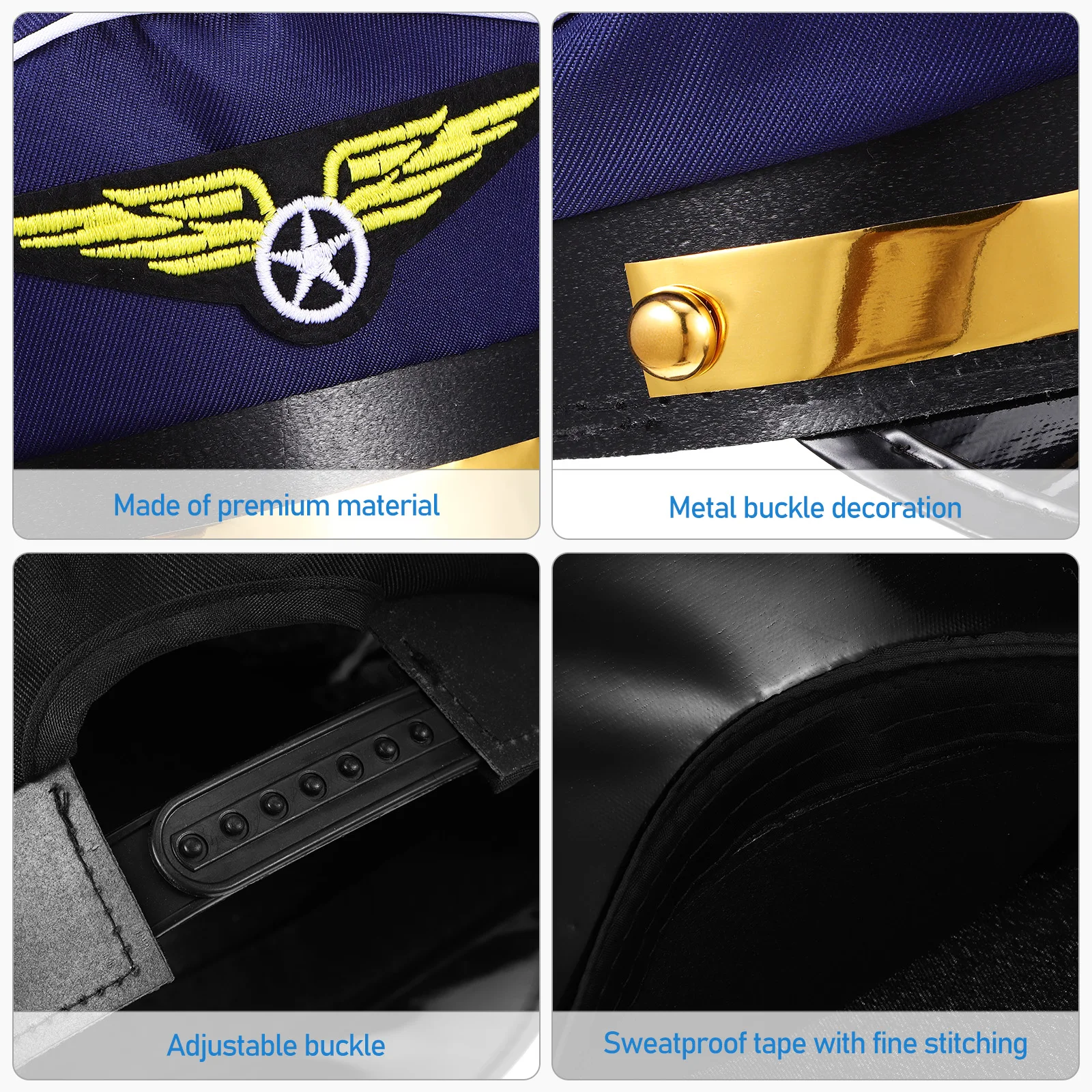 2pcs Pilot Hat Captain Stewardess Blue Black Polyester Costume Accessory Airline Cosplay Gift Idea Men Women
2pcs Pilot Hat Captain Stewardess Blue Black Polyester Costume Accessory Airline Cosplay Gift Idea Men Women