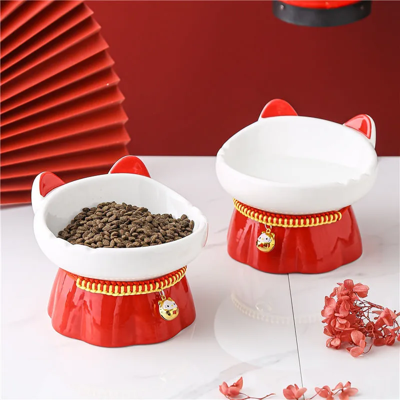 Мультяшные керамические миски для кошек, новогодние защитные миски для позвоночника, высокие миски на ножках для воды и корма, для щенков и котят, миски для кормления домашних животных
Мультяшные керамические миски для кошек, новогодние защитные миски для позвоночника, высокие миски на ножках для воды и корма, для щенков и котят, миски для кормления домашних животных