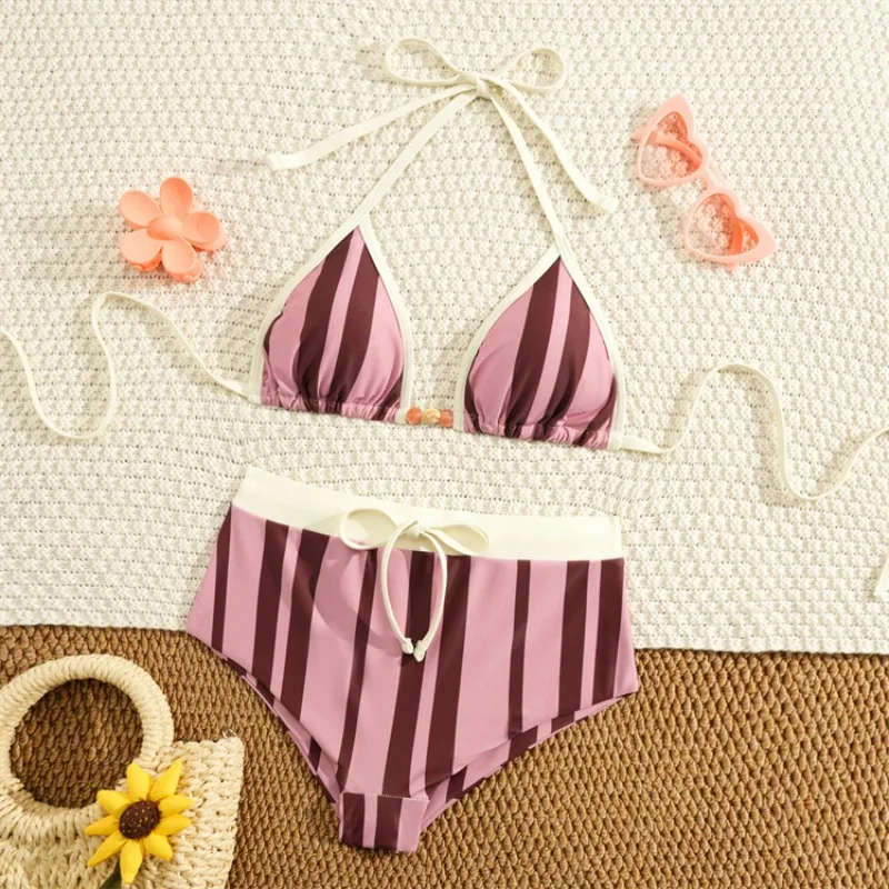 New Korean Fresh Sweet Bikini Set, Starry Striped Pattern Swimsuit Slim Fitted Waist Two Piece Swimwear Women Holiday Beach Wear
New Korean Fresh Sweet Bikini Set, Starry Striped Pattern Swimsuit Slim Fitted Waist Two Piece Swimwear Women Holiday Beach Wear