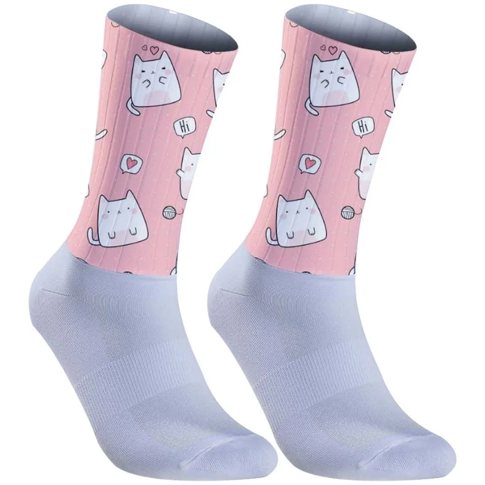 Outdoor Compression Sports Racing Socks Pink Cat Cycling Socks Breathable Road Bicycle Socks New
Outdoor Compression Sports Racing Socks Pink Cat Cycling Socks Breathable Road Bicycle Socks New