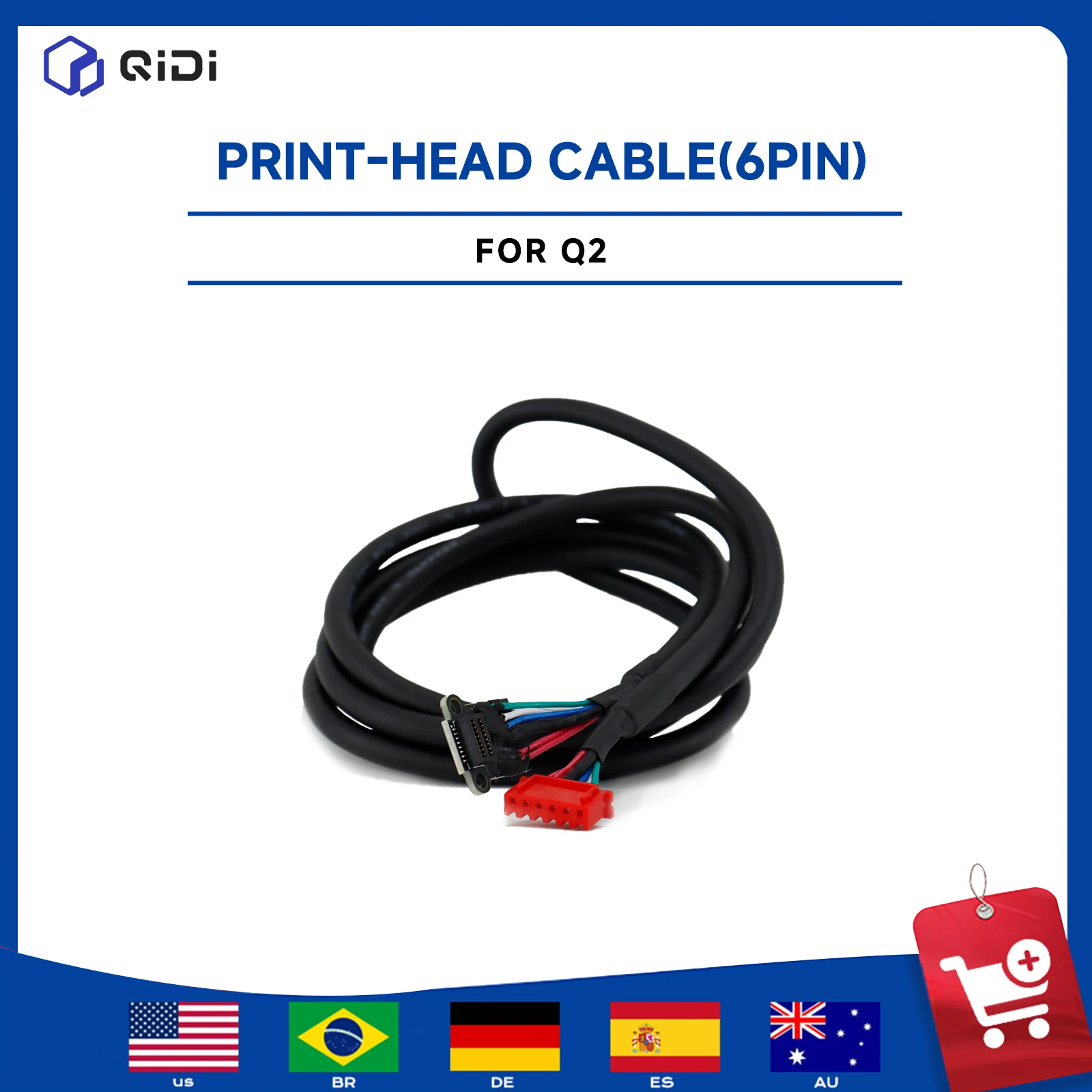 Original QIDI Q2 Print-head Cable 6Pin | Replacement Print Head Connection Cable for QIDI Q2 3D Printer
Original QIDI Q2 Print-head Cable 6Pin | Replacement Print Head Connection Cable for QIDI Q2 3D Printer
