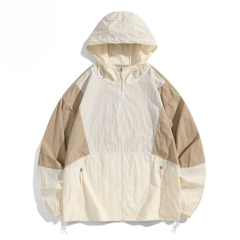 Summer Ice Silk Sunscreen Jacket Men's Harajuku UV Ultra-thin Breathable Splicing Hooded Coat Fishing Camping Skin Windbreaker
Summer Ice Silk Sunscreen Jacket Men's Harajuku UV Ultra-thin Breathable Splicing Hooded Coat Fishing Camping Skin Windbreaker
