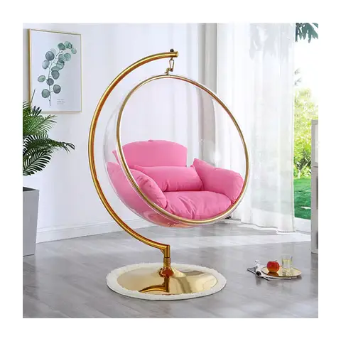 Hot Sell High Quality Clear Ball Chair Acrylic Swing Hanging Chair Indoor Egg Chair with Stand