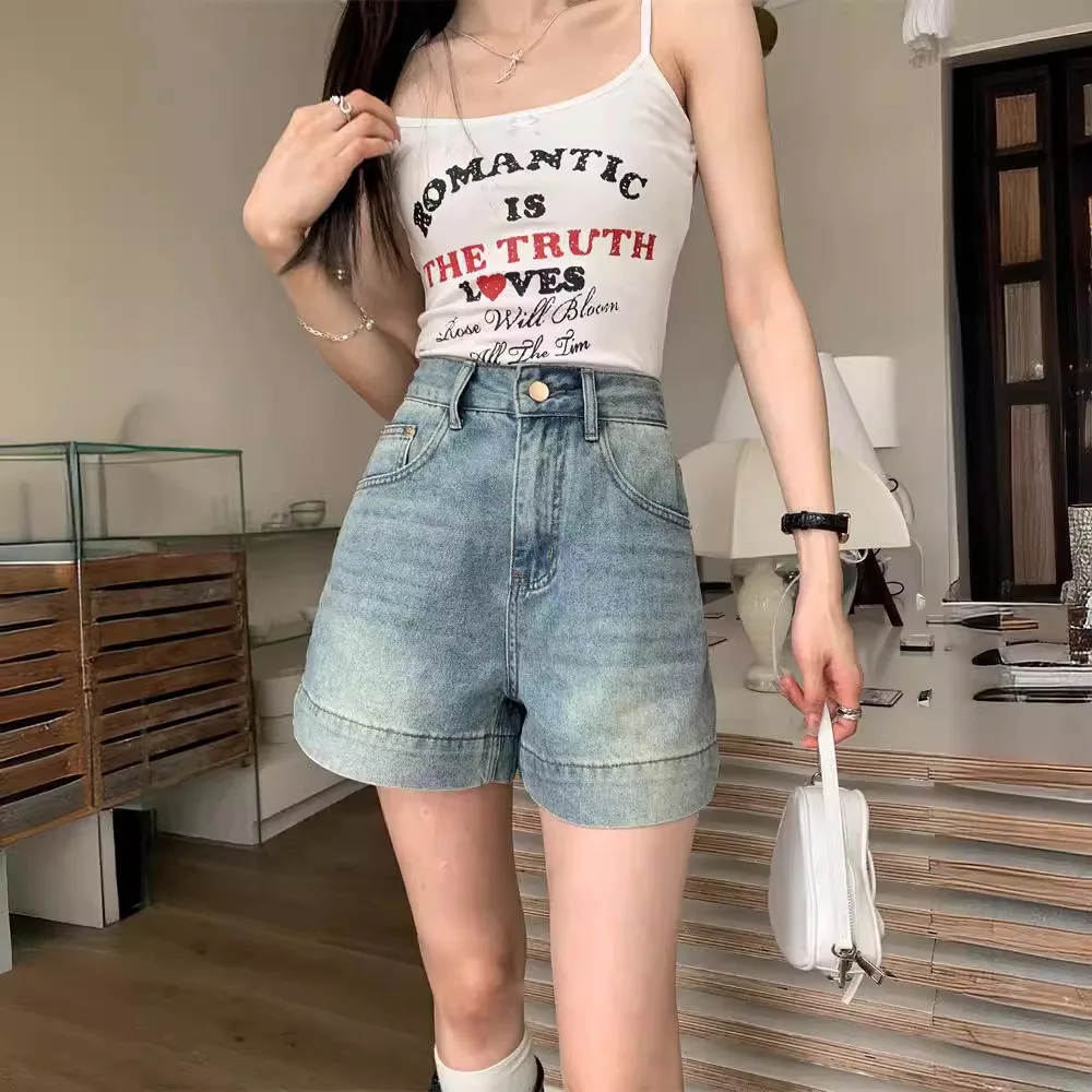 High Waist Wide Leg Jeans Denim Pants for Women Summer Spring Blue Rolled Hem Shorts Straight Leg Jumpsuit Playsuit
High Waist Wide Leg Jeans Denim Pants for Women Summer Spring Blue Rolled Hem Shorts Straight Leg Jumpsuit Playsuit