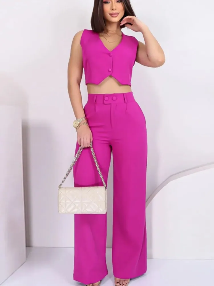 2025 Summer Two Piece Set For Woman New Fashion Elegant Casual Slim Fit Sleeveless Top And Y2k Pants Suit Female Streetwear Set
2025 Summer Two Piece Set For Woman New Fashion Elegant Casual Slim Fit Sleeveless Top And Y2k Pants Suit Female Streetwear Set