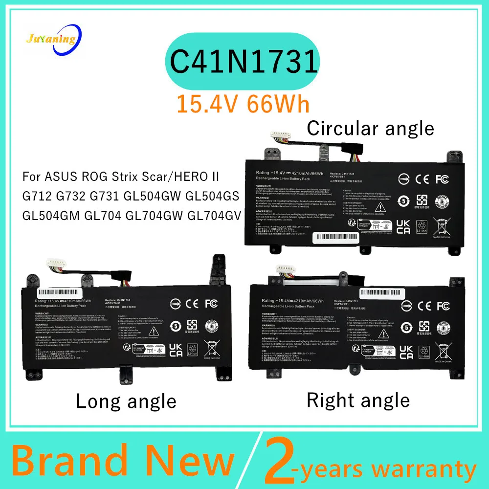 C41N1731 battery For ASUS ROG Strix Scar II GL504GV GL504GW G715GV G715GW G515GW GL704 GL704GW GL504GM G17 G712 G712L G731 G731G
C41N1731 battery For ASUS ROG Strix Scar II GL504GV GL504GW G715GV G715GW G515GW GL704 GL704GW GL504GM G17 G712 G712L G731 G731G