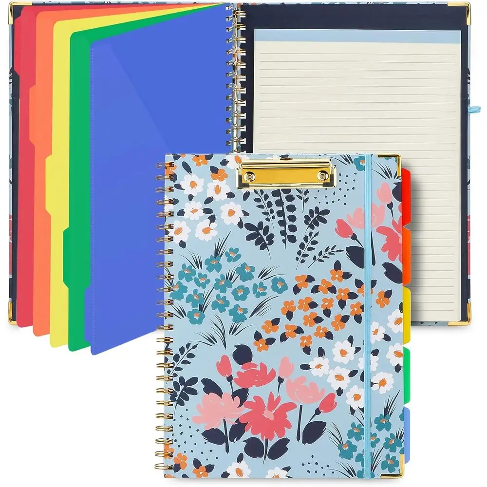 Spiral Clipboard with Refillable Lined Notepad, 5 Extra Holders, 10 Keys, File Label, Elastic Closure, Pen Loop (A4)
Spiral Clipboard with Refillable Lined Notepad, 5 Extra Holders, 10 Keys, File Label, Elastic Closure, Pen Loop (A4)