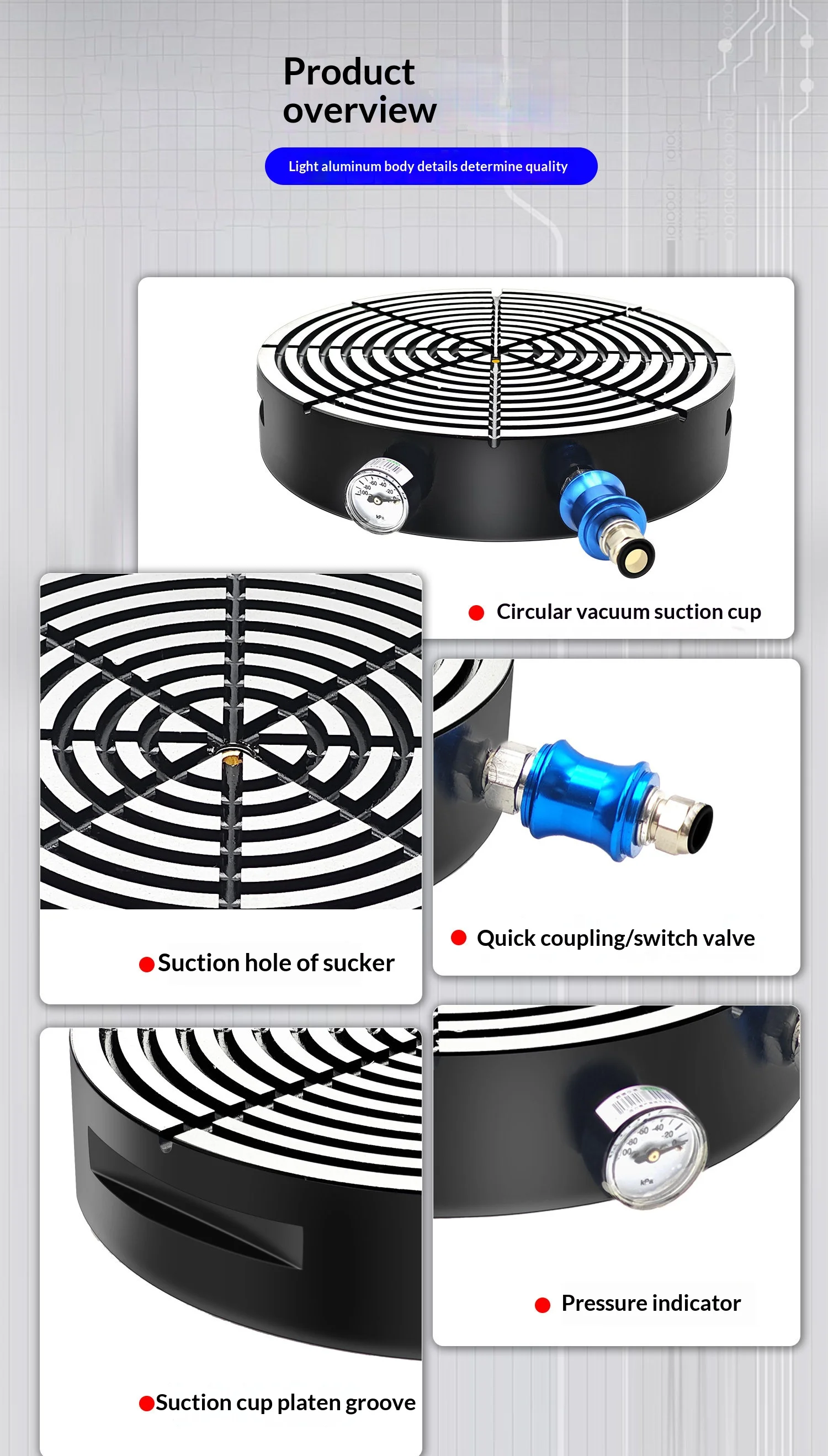 Lathe circular vacuum chuck CNC pneumatic clamp adsorption platform PVC bakelite board copper aluminum stainless steel
Lathe circular vacuum chuck CNC pneumatic clamp adsorption platform PVC bakelite board copper aluminum stainless steel