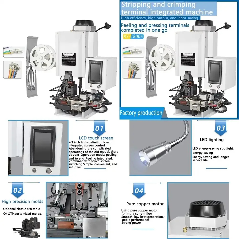 Hot saleRY-1800S Manufacturer Customization 1.5T 2T QPT Horizontal Straight Die Multi-core Single Stripping Terminal Crimping
Hot saleRY-1800S Manufacturer Customization 1.5T 2T QPT Horizontal Straight Die Multi-core Single Stripping Terminal Crimping