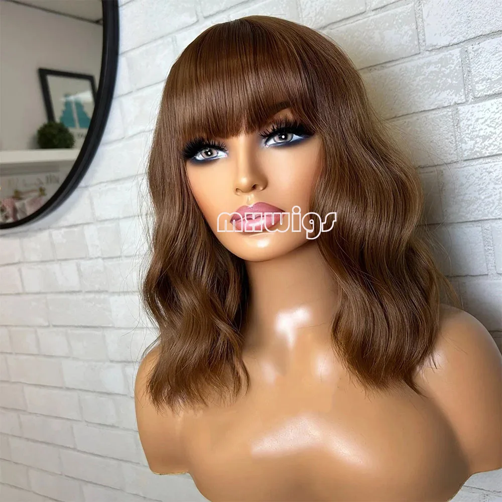 MXWIG Bangs Fringe Synthetic Hair 13x4 Lace Front Wig Pre-Plucked with Baby Hair Light Brown Glueless Wig for Women
MXWIG Bangs Fringe Synthetic Hair 13x4 Lace Front Wig Pre-Plucked with Baby Hair Light Brown Glueless Wig for Women