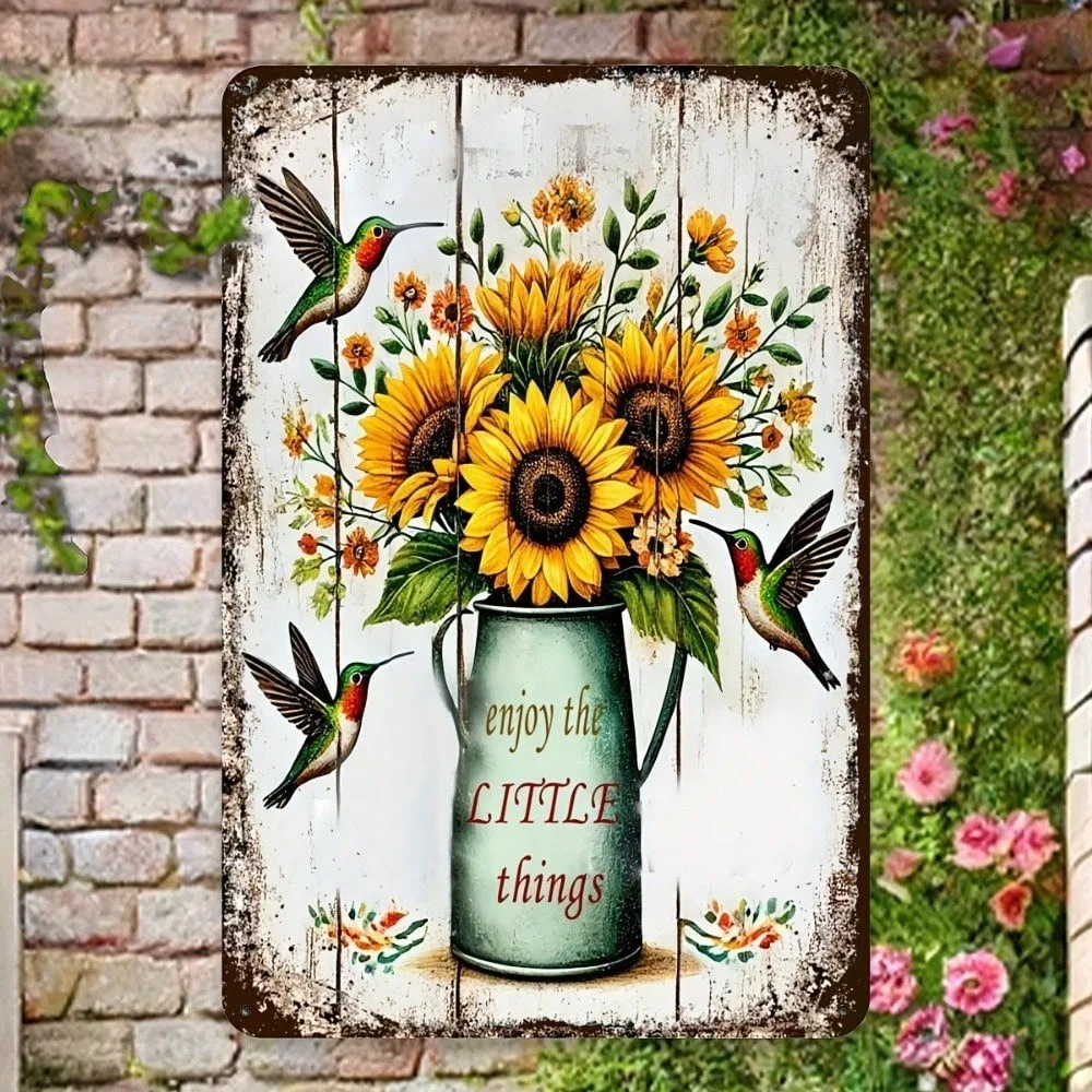 Sunflower Hummingbird Wall Art Aluminum Sign Home Kitchen Decor Enjoy Little Things Plaque
Sunflower Hummingbird Wall Art Aluminum Sign Home Kitchen Decor Enjoy Little Things Plaque