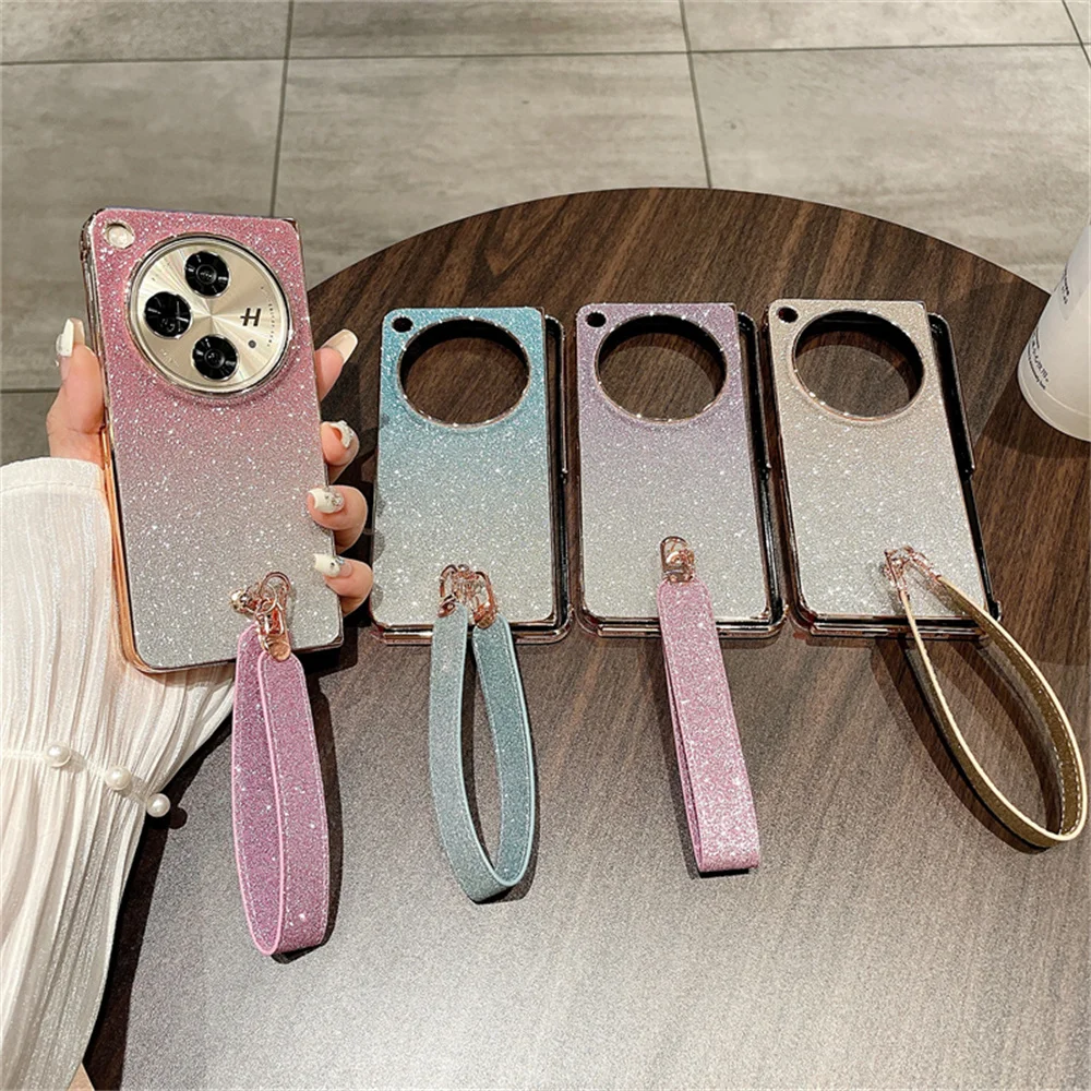 Plating Gradient Wrist Strap Phone Case For OPPO Find N3 Glitter Powder Protective PC Hard Shell Protection Cover
Plating Gradient Wrist Strap Phone Case For OPPO Find N3 Glitter Powder Protective PC Hard Shell Protection Cover