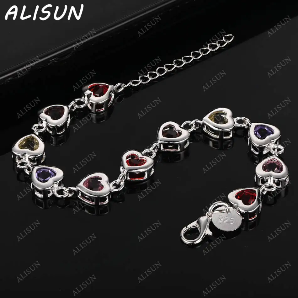 ALISUN 925 Sterling Silver Colorful Zircon Hearts Bracelets For Women Anniversary Gift Popular Wild Fashion Romantic Jewelry
ALISUN 925 Sterling Silver Colorful Zircon Hearts Bracelets For Women Anniversary Gift Popular Wild Fashion Romantic Jewelry