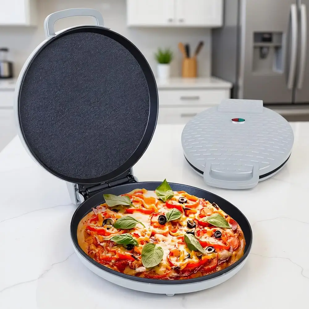 12-inch Pizzas, Improved Cool-touch Handle Non-Stick Plates Pizza Oven & Calzone Maker, Electric Countertop Oven or Home/School,
12-inch Pizzas, Improved Cool-touch Handle Non-Stick Plates Pizza Oven & Calzone Maker, Electric Countertop Oven or Home/School,