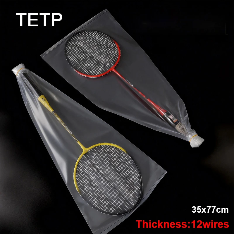 TETP 10Pcs Badminton Racket Plastic Bag Tennis Racket Special Protective Dustproof Universal Protective Pouch Scratch-resistant