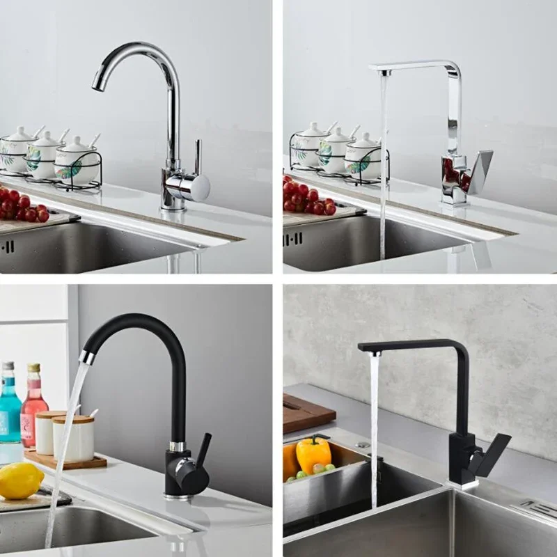 Chrome/Black Kitchen Faucets Silver Tap Single Hole Handle Solid 360 Degree Swivel Hot and Cold Cold Water Crane For Kitchen
Chrome/Black Kitchen Faucets Silver Tap Single Hole Handle Solid 360 Degree Swivel Hot and Cold Cold Water Crane For Kitchen