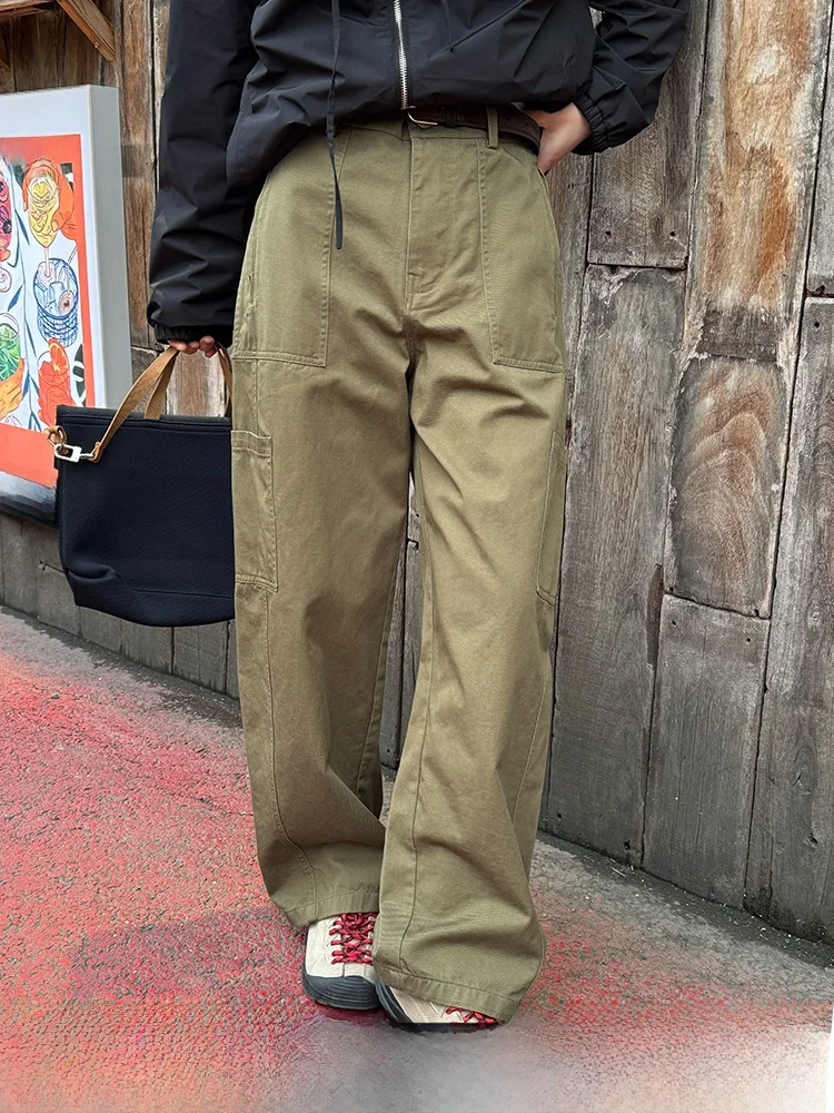 Beibei Home een Pure Cotton Straight Leg Work Pants Women's New 2026 Casual Wide Leg Long Trousers Spring Faion
Beibei Home een Pure Cotton Straight Leg Work Pants Women's New 2026 Casual Wide Leg Long Trousers Spring Faion