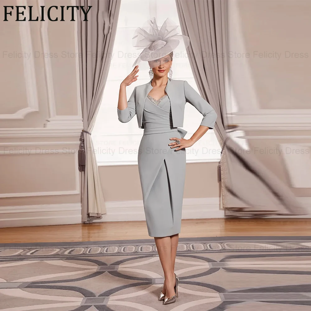 FELICITY Two Piece Mother of the Bride Dresses 2025 Customized Sheath V-neck Wedding Guest Party Dresses Pleated Bow Beading
FELICITY Two Piece Mother of the Bride Dresses 2025 Customized Sheath V-neck Wedding Guest Party Dresses Pleated Bow Beading