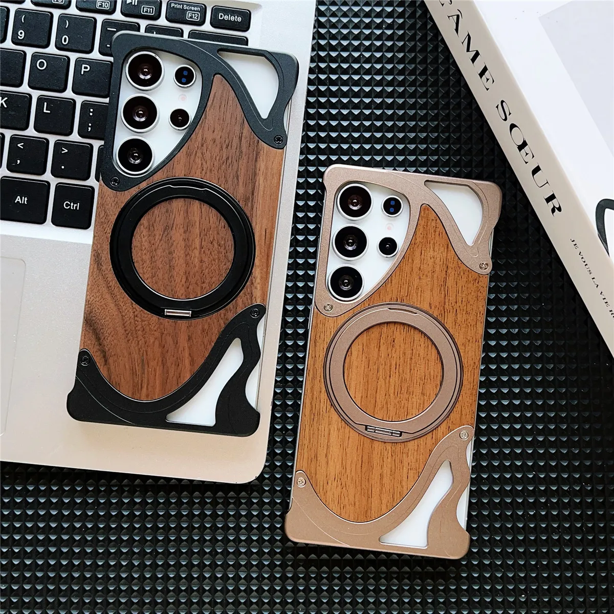 Natural Peach Wood Case For Samsung Galaxy S25 Ultra S24 Ultra S23 Ultra Aluminum Metal 360 Rotating Magnetic Ring Stand Cases
Natural Peach Wood Case For Samsung Galaxy S25 Ultra S24 Ultra S23 Ultra Aluminum Metal 360 Rotating Magnetic Ring Stand Cases