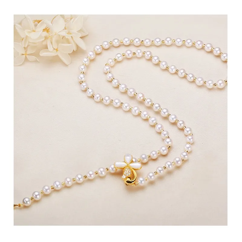 Freshwater Pearl Necklace Women's Long Flower Buckle Neck Ornament Collarbone Chain Autumn and Winter Real Pearl Sweater Chain N
Freshwater Pearl Necklace Women's Long Flower Buckle Neck Ornament Collarbone Chain Autumn and Winter Real Pearl Sweater Chain N