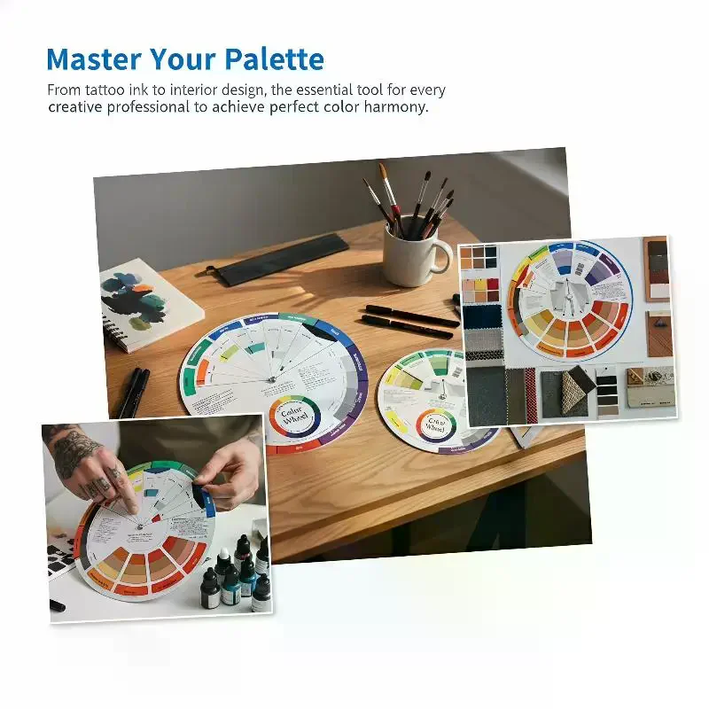 2Pcs Color Paper Card Wheel Three Tier Design Mix Guide Round Central Circle Rotates For Nails Microblading Tattoo Makeup Suppli
2Pcs Color Paper Card Wheel Three Tier Design Mix Guide Round Central Circle Rotates For Nails Microblading Tattoo Makeup Suppli