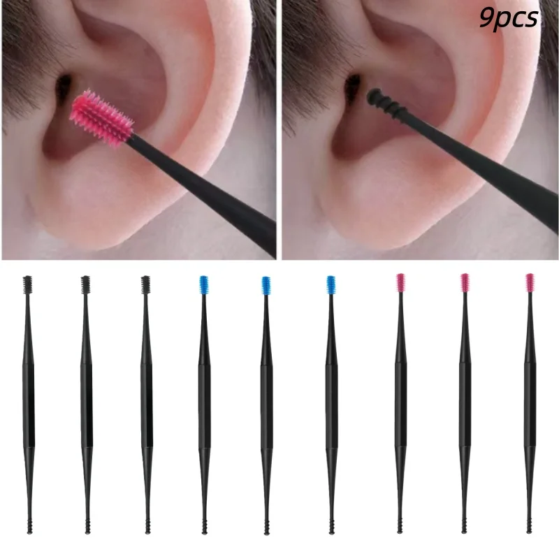 9pcs rotating ear pick set (three colors): Soft, comfortable, and reusable ear cleaning tools that won't hurt your ears.
9pcs rotating ear pick set (three colors): Soft, comfortable, and reusable ear cleaning tools that won't hurt your ears.