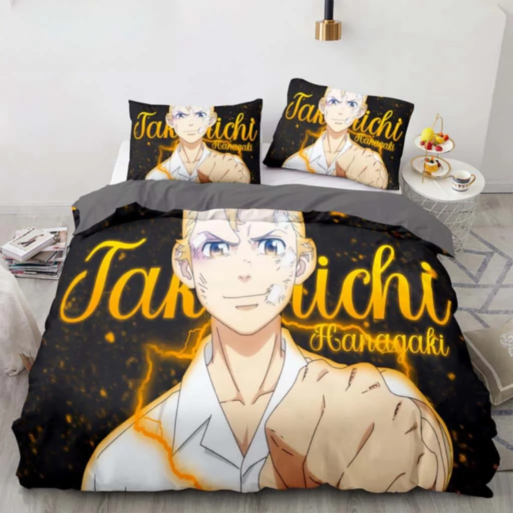 Fashion Tokyo Revengers Bedding Set Polyester Double Single Full Size Anime Bed Set Adults Teens Bedroom Luxury Duvet Cover Set 
Fashion Tokyo Revengers Bedding Set Polyester Double Single Full Size Anime Bed Set Adults Teens Bedroom Luxury Duvet Cover Set