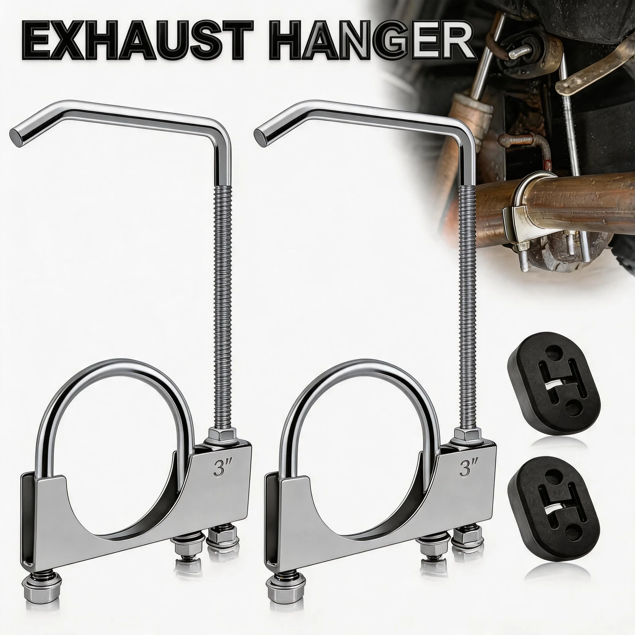 Car Truck Exhaust Pipe Universal Rubber Exhaust Hangers 2.5/3 inch Exhaust Clamp with Hanger Rear Muffler Parts
Car Truck Exhaust Pipe Universal Rubber Exhaust Hangers 2.5/3 inch Exhaust Clamp with Hanger Rear Muffler Parts
