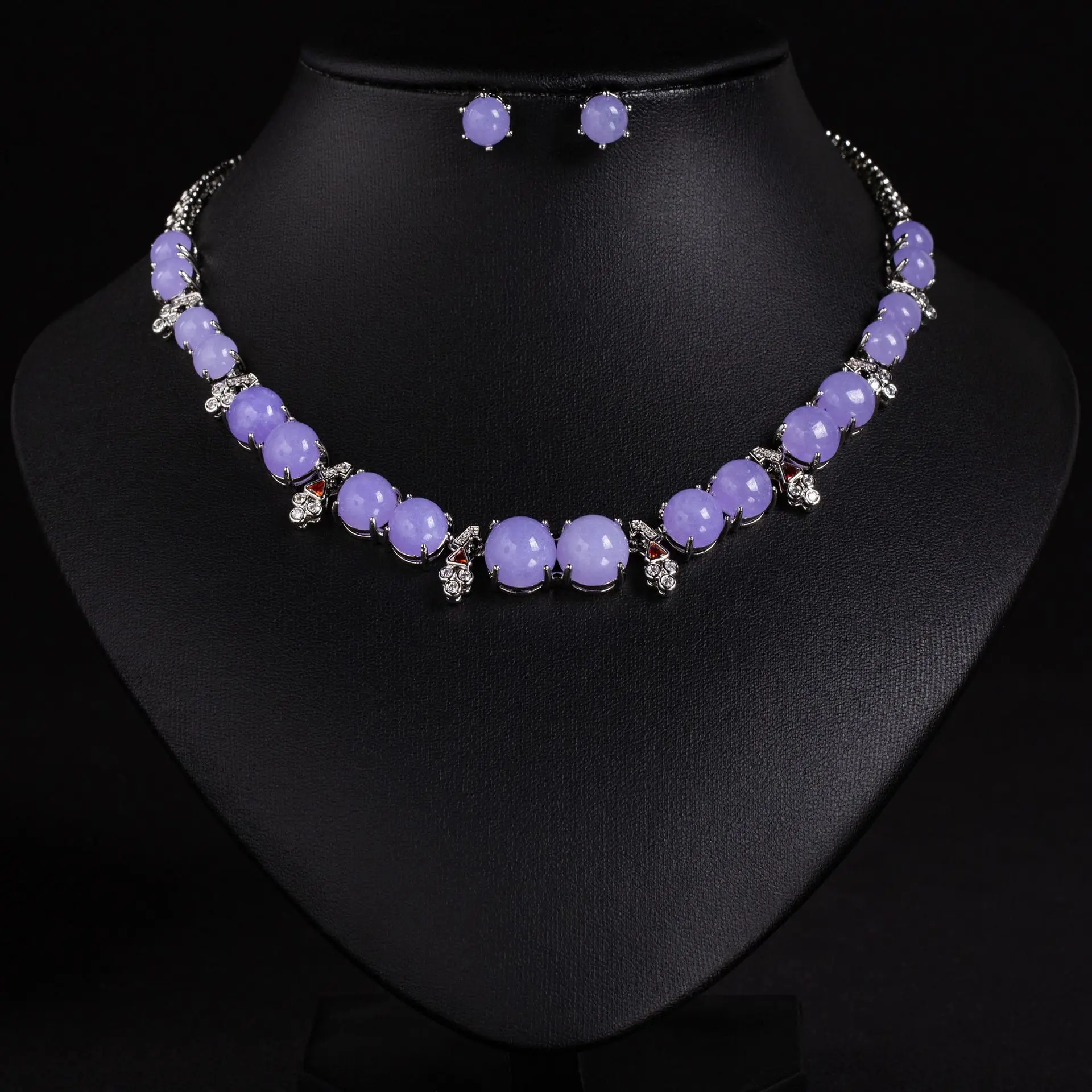 HIBRIDE New Premium Purple Glamour Sense Necklace Earrings Women 2 Pcs Costume Jewellery Set Wedding Party Banquet Gift S-808
HIBRIDE New Premium Purple Glamour Sense Necklace Earrings Women 2 Pcs Costume Jewellery Set Wedding Party Banquet Gift S-808