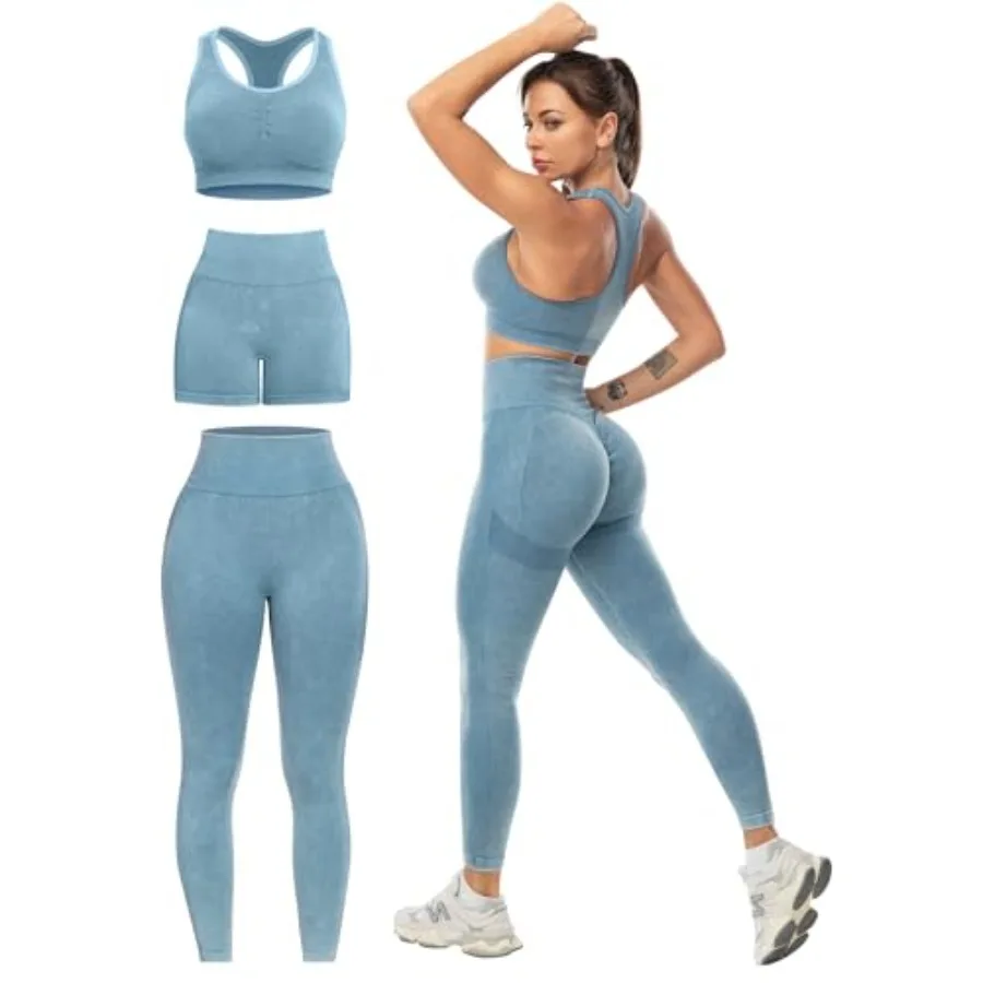 3 Pcs Workout Sets for Women Butt Lifting Leggings with High Impact Sports Bra Gym Shorts
3 Pcs Workout Sets for Women Butt Lifting Leggings with High Impact Sports Bra Gym Shorts