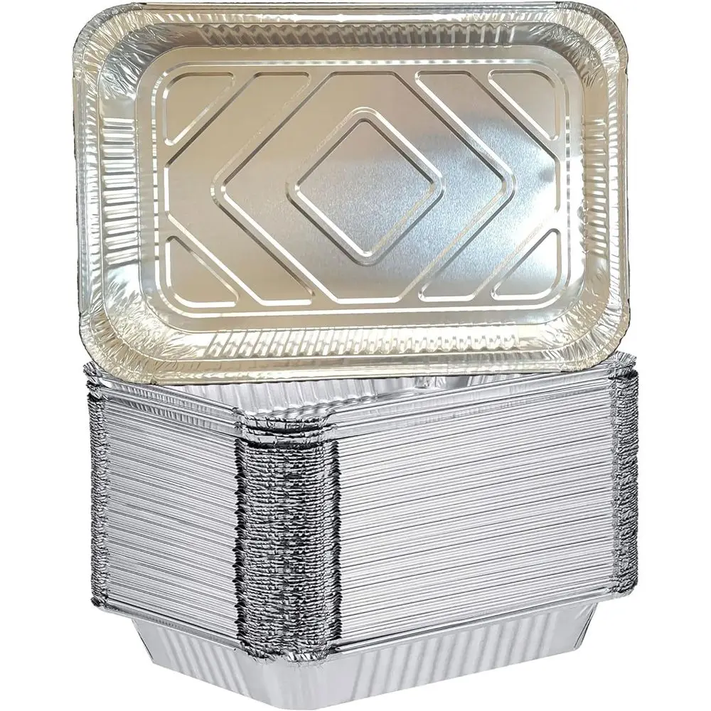 LB Aluminum Foil Pans, 12 x 8 x 1.7 Trays, Foil Pans for Baking, Roasting, Broiling 250 Counts
LB Aluminum Foil Pans, 12 x 8 x 1.7 Trays, Foil Pans for Baking, Roasting, Broiling 250 Counts