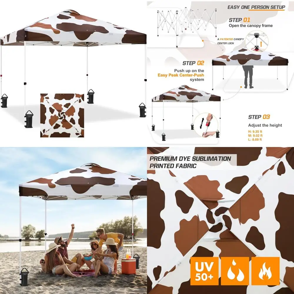 Pop Up Canopy Tent with Wheeled Bag, 8 Stakes, 4 Ropes, 4 Weight Bags, Easy Setup, 10x10 ft, 100sq ft Outdoor Shelter
Pop Up Canopy Tent with Wheeled Bag, 8 Stakes, 4 Ropes, 4 Weight Bags, Easy Setup, 10x10 ft, 100sq ft Outdoor Shelter